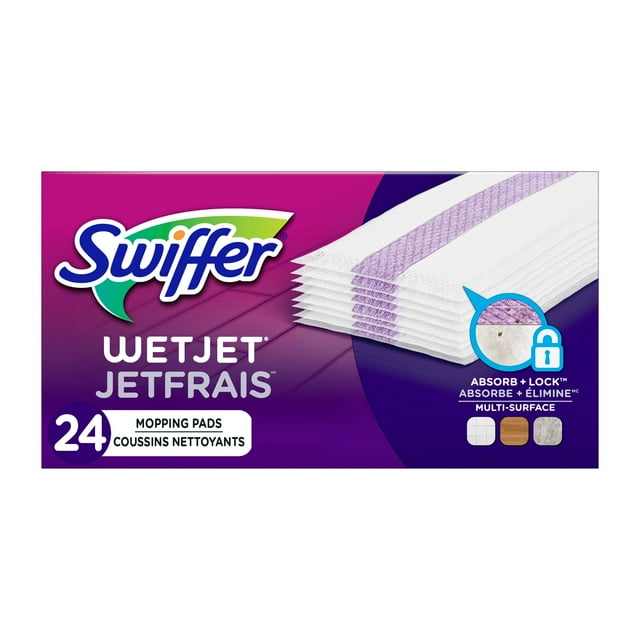 Swiffer WetJet Spray Mop Multi-Surface Mopping Pads for Floor Cleaning, 12 count