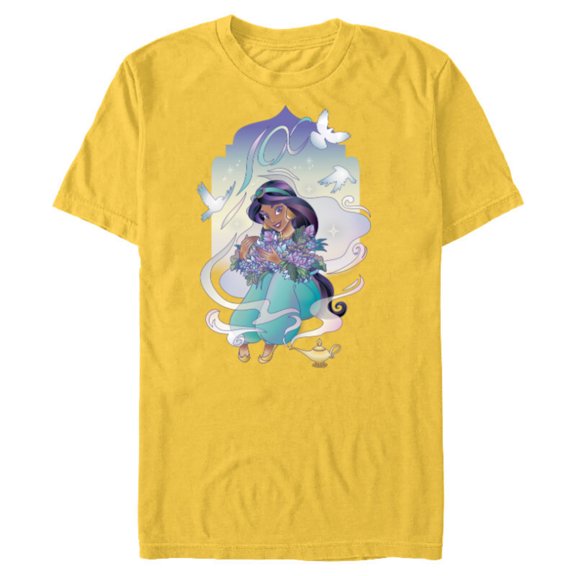 Disney 100 Platinum Princess Collection Jasmine D100 - Short Sleeve Blended T-Shirt for Adults - Customized-Yellow