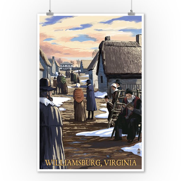 Williamsburg, Virginia Colonial Scene Lantern Press Artwork (9x12 Art Print, Wall Decor