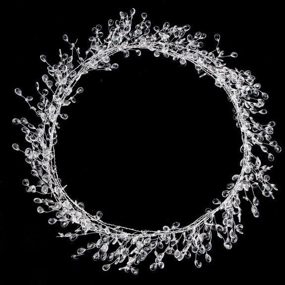 Crystal Diamond Ice Wire Clear Bead Garland Tutuviw 4.9 FT Acrylic Crystal Flower Branches Faux Crystal Bead String Garland for Christmas Tree Craft Party Fireplace Wreath DIY Decoration