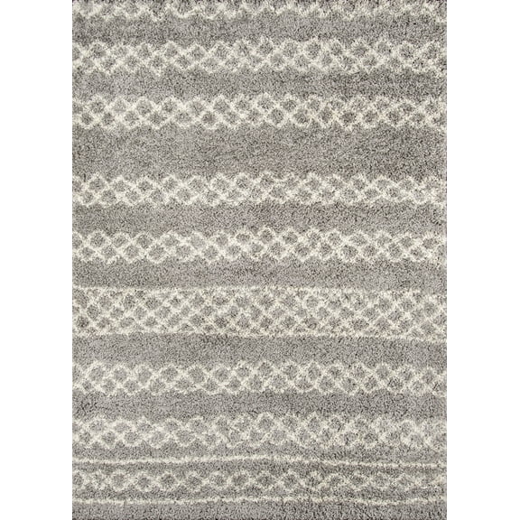 Momeni MAYA0MAY-3GRY5376 Maya Turkish Machine Made Area Rug, Grey - 5 ft. 3 in. x 7 ft. 6 in.
