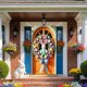 thumbnail image 4 of Cortina de puerta de Pascua adecuada para grandes suministros de fiesta, decoración de pared de jardín, fondo de decoración navideña, 4 of 6