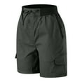 thumbnail image 6 of Solid Color High Waist Cargo Shorts for Women Relaxed Fit Summer Hiking & Casual Shorts with Drawstring, Pockets for Outdoor & Workout, 6 of 7