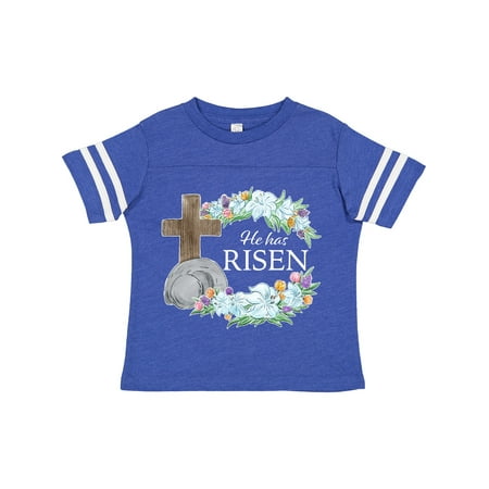 

Inktastic Easter He Has Risen with Cross and Flowers Gift Toddler Boy or Toddler Girl T-Shirt