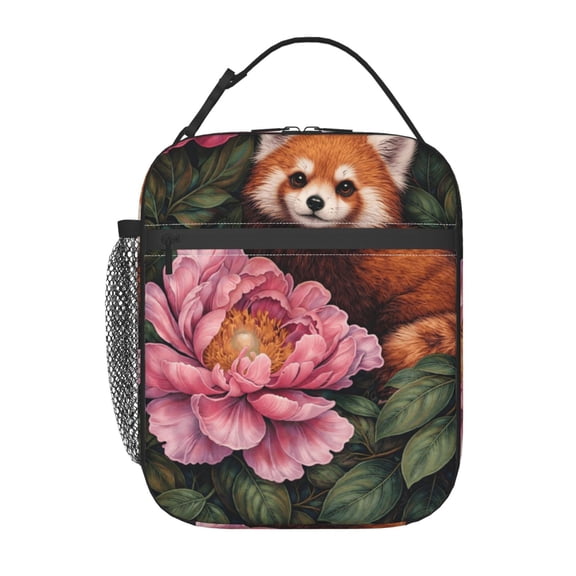 Mothers Day Red Panda Lunch Bag Portable Thermal Lunch Box for Men and Women