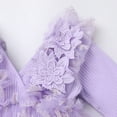 thumbnail image 6 of FYMNSI Baby Girls Long Sleeve Lace Princess Tutu Dresses Infant 3D Floral Tulle Romper Dress Toddler Purple Clothes 18-24 Months, 6 of 10