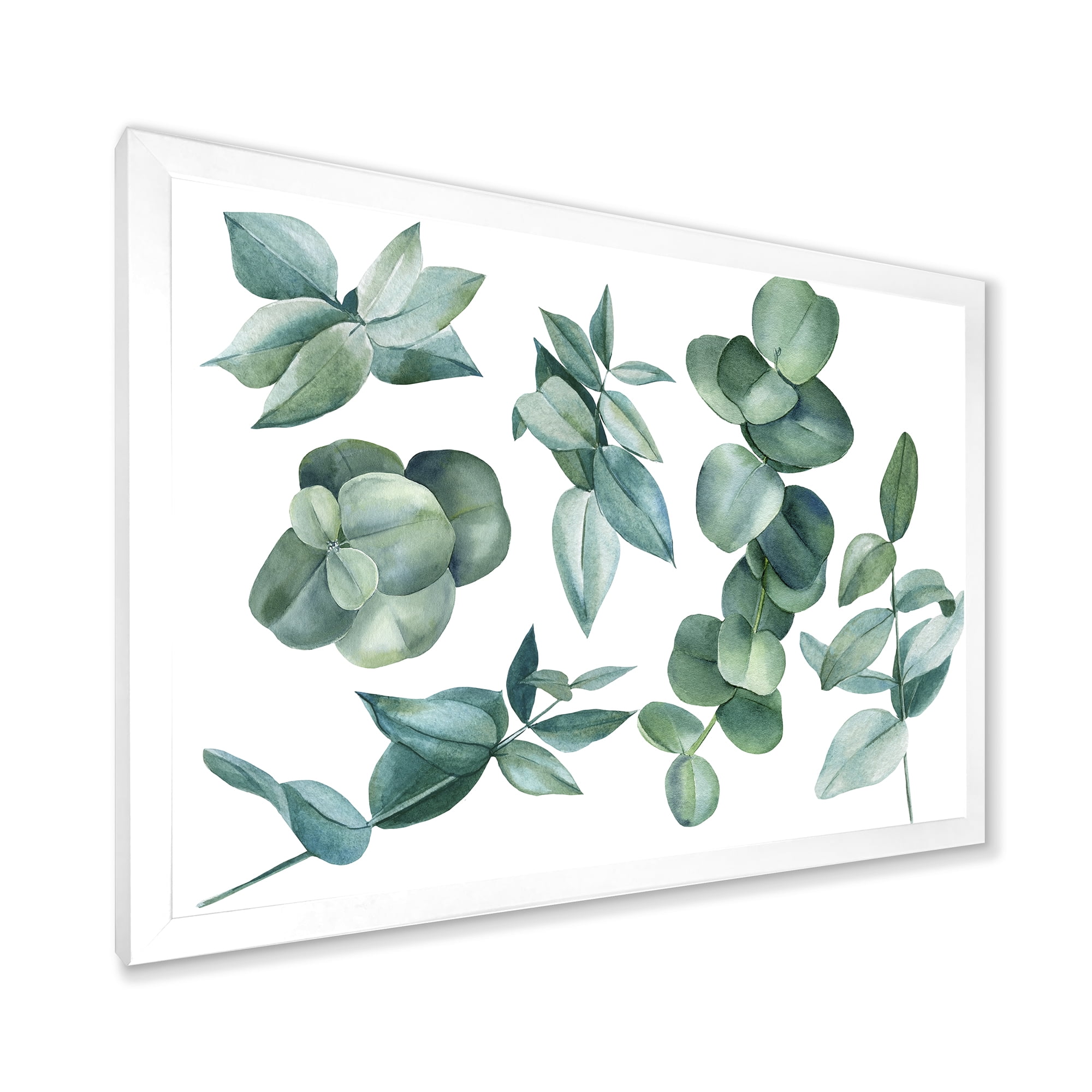 Designart 'Eucalyptus Leaves In Dark Green ' Traditional Framed Art Print
