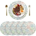 thumbnail image 2 of Coolnut Visa Airport Stamps Round Placemat Set of 1, Non-Slip Heat Resistant & Waterproof Plate Pads for Dinner Table Table Placemats, 15.4 in Home Decor Gifts, 2 of 6