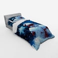 thumbnail image 3 of Christmas Duvet Cover Set, Snowman with Magic Wand and Fir Branches Covered with Snow Winter Night, Bedding Set with Shams and Fitted Sheet, 3 Sizes, by Ambesonne, 3 of 3