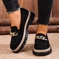 thumbnail image 2 of Rokment Women's Penny Loafers Classic Fashion Chain Ornament Platform Chunky Block Heels Slip on Oxfords Walking Dress Shoes for Spring Fall Black Size 7, 2 of 7