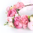 thumbnail image 7 of Adjustable Wedding Flower Crown,Simulation Flower Wreath Headband with Ribbon,Floral Garland Headpiece for Wedding Dress Accessories Photo Props Champagne, 7 of 7
