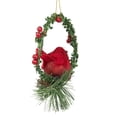 thumbnail image 5 of 5.5" Green and Red Cardinal in a Holly Wreath Christmas Ornament, 5 of 5