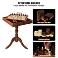 thumbnail image 5 of 3 in 1 Chess Checkers Backgammon Table Set 18 Inch Premium Wooden Game Board Deluxe Combo Furniture Gift for Family, 5 of 6