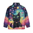 thumbnail image 5 of Uourmeti Colorful Planet Black Cat Kids Soccer Sweatshirt Quarter Zip Up Pullover Sweatshirts Athletic Sportswear Top for Sports Practice Gym Run Size 7-8, 5 of 7