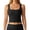 Black, variant on Crop Tank Tops for Women Square Neck Lace Neckline Stretchy Ribbed Plain Fitted Sleeveless Shirt Y2k Going out Tops