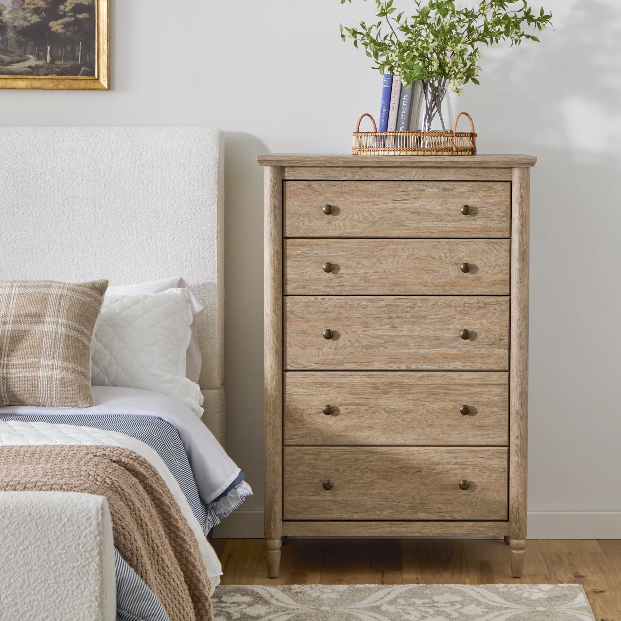 My Texas House Monroe 5-Drawer Dresser, Brushed Oak Finish