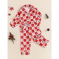 thumbnail image 3 of Suealasg Little Girl Christmas Pajama Set 1T 2T 3T 4T 5T Kids Girl Fall Loungewear Outfits Santa Claus Print Long Sleeve Shirt +Long Pants Toddler Girl 2Pcs Sleepwear Set, 3 of 7