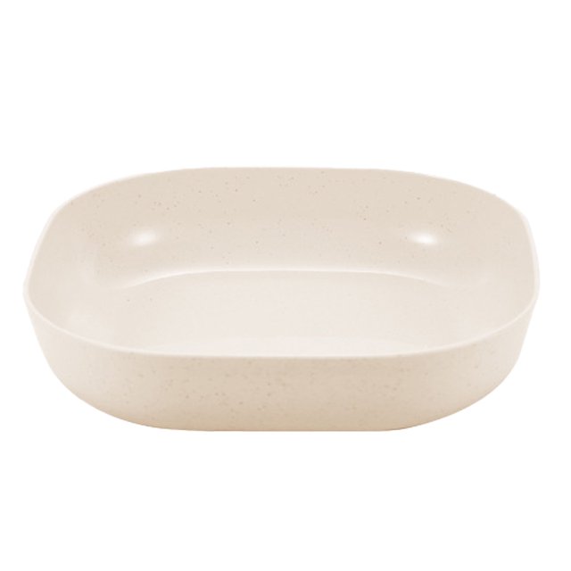 Vajilla perfecta para toda la familia, para niños y adultos, bandeja de plástico beige profunda para acampar, pasta y fruta
