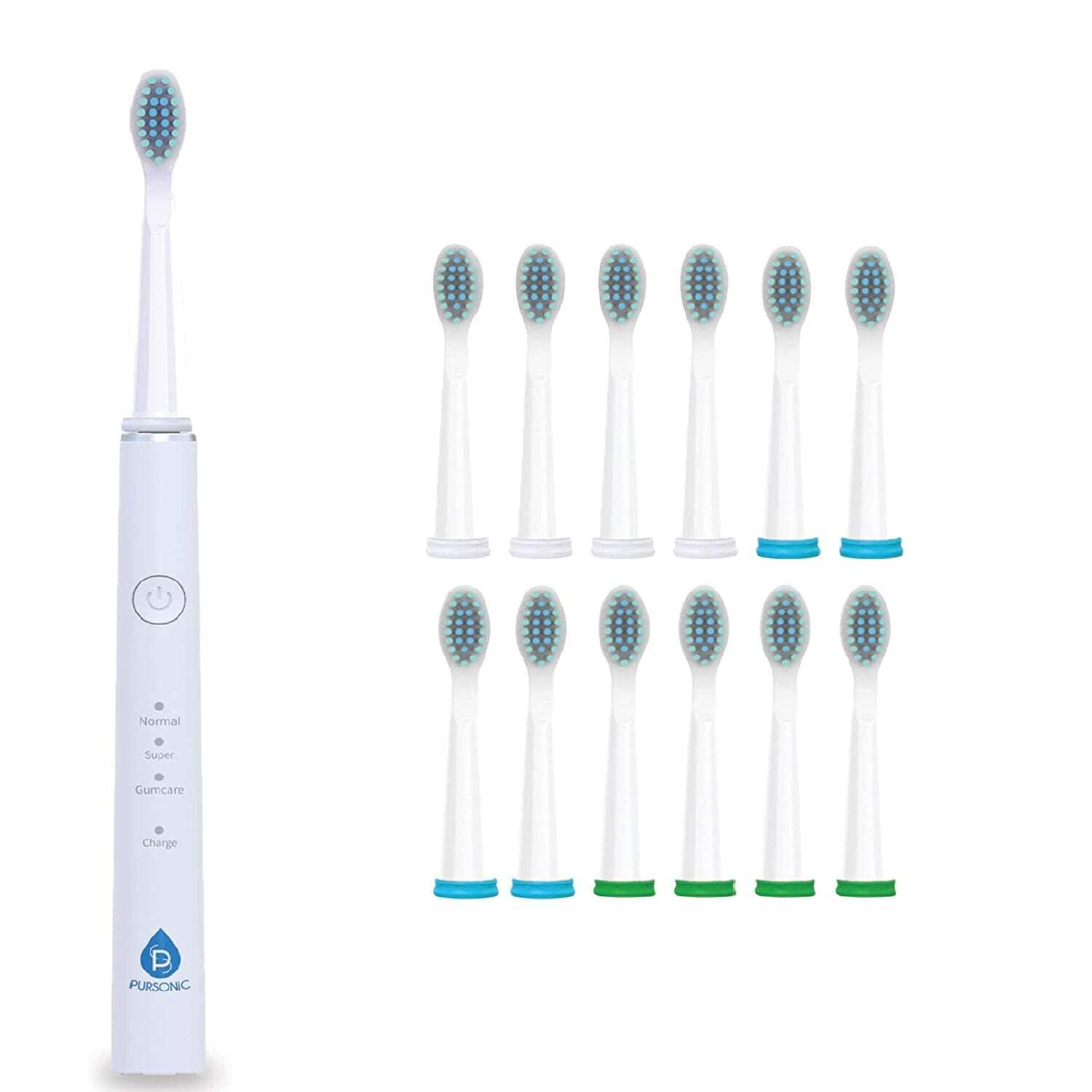 Electric Toothbrush, USB Rechargeable, with 12 Brush Heads