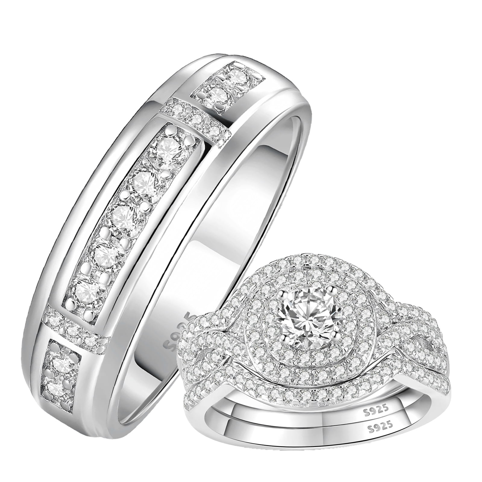Jeulia Diamond Band Rings for Women cz Sterling Silver
