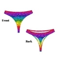 thumbnail image 3 of Balery Bright Rainbow Tangas de Algodón para Mujer con Estampado – Ropa Interior Sexy, Transpirable, G-string-4X-Large, 3 of 6
