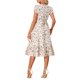 thumbnail image 3 of Vestido Midi Chic para Mujer, Verano, Cuello Cuadrado, Manga Corta, Estilo Boho, Floral, Talla XL, Rosa y Púrpura, 3 of 5