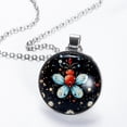 thumbnail image 2 of Seven Starred Ladybird Glass Circular Pendant Necklace - Elegant Jewelry for Women, 2 of 5