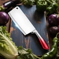 thumbnail image 6 of MDHAND 9-Piece Red Gradient Handle Knife Set, 5 Stainless Steel Knives with Block, Sharpening Rod, Scissors and Peeler, for Home Kitchen, 6 of 8