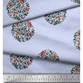 thumbnail image 3 of Soimoi Polyester Crepe Fabric Leaves & Floral Block Print Fabric by The Yard 42 Inch Wide, 3 of 3