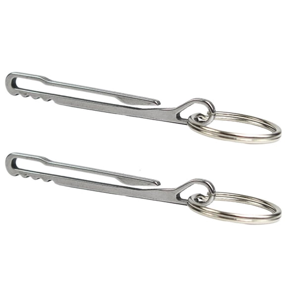 YIEMEEN 2pcs Keychain Pocket Clip Stainless Steel Keys Holder Quick Release Hooks Buckle