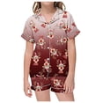 thumbnail image 1 of FAOWME Vêtements d'Intérieur d'Été pour Enfants Garçons Filles T-Shirt à Manches Courtes Imprimé Col Rond Pantalons Courts Pyjamas Rose 4-5 Ans, 1 of 4