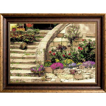 Fleur De Lis Living Veltri Flowered Stairs 2 Framed Oil