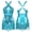 Sky Blue, variant on YONGHS Women's Latin Dance Dress Crisscross Sequins Tassel Halter Bodysuit Salsa Cha-Cha Rumba Costume Royal Blue XXL