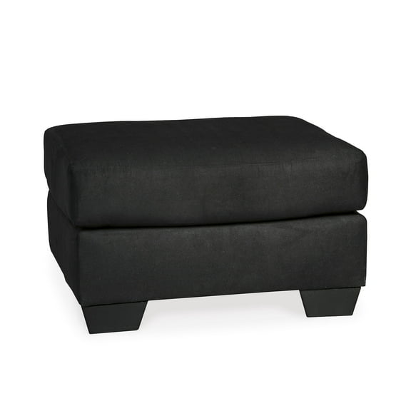 Signature Design by Ashley Contemporary Darcy Ottoman Microfiber Black