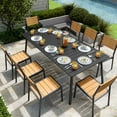 thumbnail image 7 of Pellebant 82" Aluminum Durable Outdoor Dining Table, Black, 7 of 7