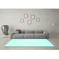 thumbnail image 3 of Ahgly Company Indoor Round Solid Turquoise Blue Modern Area Rugs, 5' Round, 3 of 4