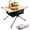Brown, variant on AISUO Lightweight Portable Camping Table with Folding Legs and Mesh Storage Basket, for Backpacking Hiking Outdoor Travel