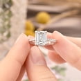 thumbnail image 3 of SHELOVES 3 Carat Emerald Cut Engagement Rings for Women AAAAA CZ 925 Sterling Silver Promise Wedding Rings Size 8, 3 of 8