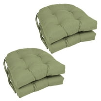 16-inch Solid Twill U-shaped Tufted Chair Cushions (Set of 4) - Sage