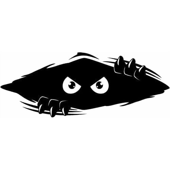 Car Decal - Peeking Monster Bumper Sticker for Cars, Trucks, Golf Carts, Vehicle Windows, Dents & Scratches - Large Vinyl Car Sticker - Made in USA (11x4.25 inches) - Shredder