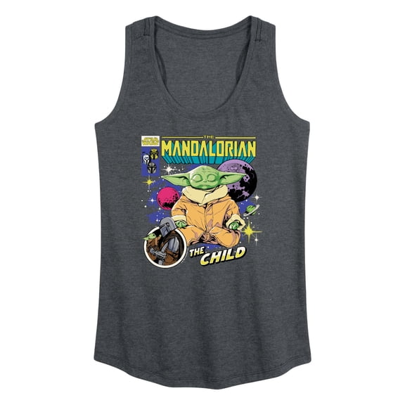 Star Wars - The Mandalorian Grogu Comic Cover - Wo Men's Racerback Graphic Tank Top