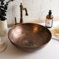 thumbnail image 2 of 8" Handmade Hammered 100% Solid Copper Kitchen & Bathroom Vessel Sink Bowl – Countertop Basin for Vanity & Powder Room | Eco-Friendly Rustic Copper Sink with Drain Cap, 2 of 6