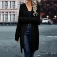 thumbnail image 6 of Feancey Womens Chunky Knitted Cardigan Winter Fashion Hooded Cable Knit Cardigans Mid Length Casual Loose Sweater Coats with Pockets Black M, 6 of 8