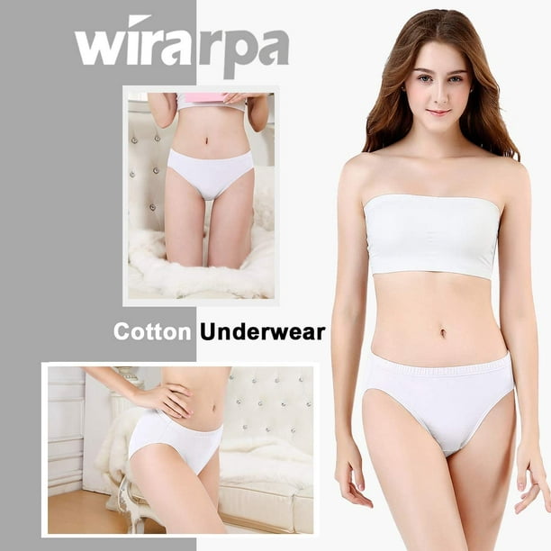 Women's 100% Cotton Soft Underwear High Cut Panties Ladies Latex Free Briefs  