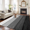 thumbnail image 2 of 5'x8' Area Rugs, Black Grey Ombre Indoor Outdoor Area Rug for Living Room Bedroom, Farmhouse Vintage Wooden Striped Washable Bathroom Rugs Kitchen Floor Carpet Mats Home Decor Aesthetic, 2 of 8