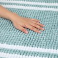 thumbnail image 3 of Unique Bargains Striped Bathroom Rugs Soft Fluffy Chenille Bath Rugs Blue 20" x 32", 3 of 7