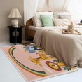 thumbnail image 2 of Zoo Lion Elephant Giraffe Printed Bedroom Rug,5x6 Area Rugs, Cartoon Animal Kids Carpet Decorations, Animals Rugs for Living Room, Non-Slip Padded Washable Low Pile Cozy Easy Clean Pet Friendly Rugs, 2 of 7
