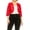 Red, variant on Women's Plus Size Casual Lace Bolero Cardigan 3/4 Sleeve Sheer Cover Up Jacket
