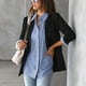 thumbnail image 3 of Blusa de Manga Larga Con Botones A Rayas y Cuello de Solapa Para Mujer, Cárdigan Informal de Otoño para Fiesta de Compras en la Oficina, 3 of 7