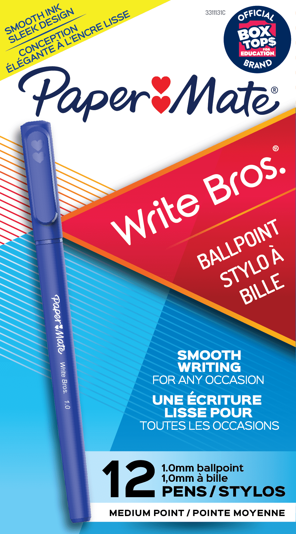 Paper Mate Write Bros Stick Ballpoint Pen Medium 1mm Blue Ink 60 Count 4621501 for sale online